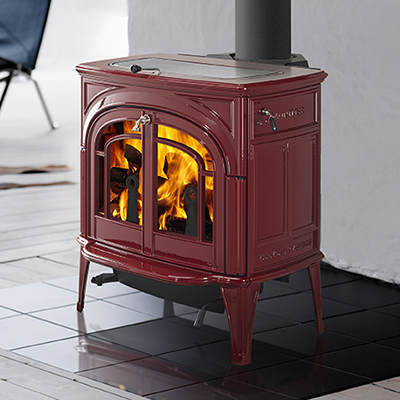 A fireplace.