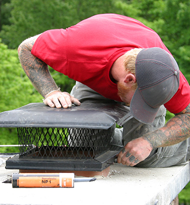 chimney cap installed on new chimney construction in marietta ga