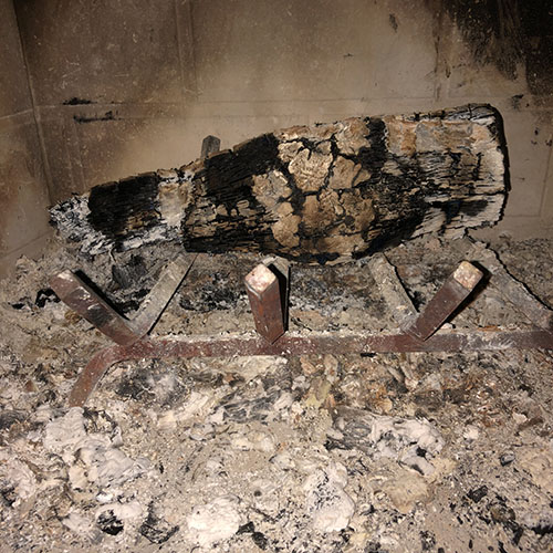 Ashes in Fireplace