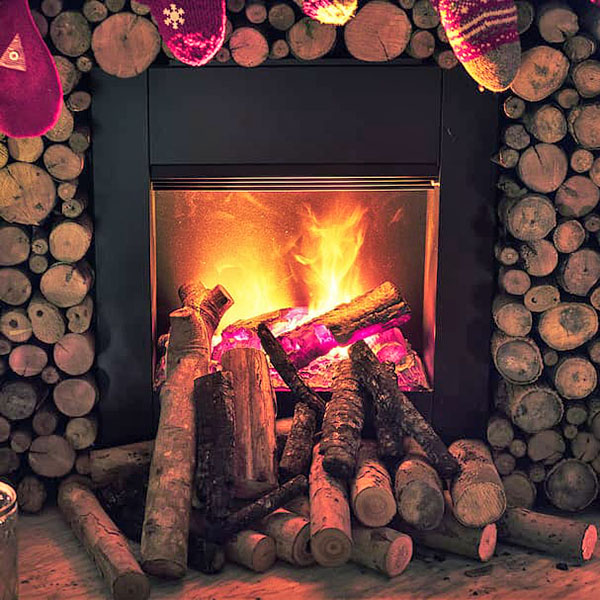  Yule Log Burning Fireplace