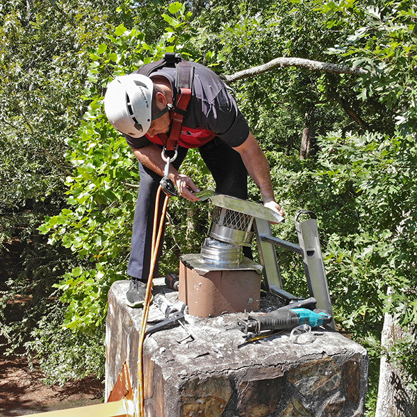 chimney cap install on leaking chimney in Atlanta GA