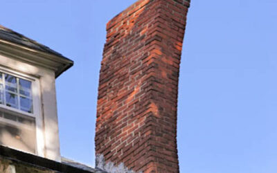 Tilted chimney needing repair, Atlanta GA