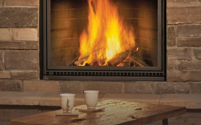 wood burning fireplace